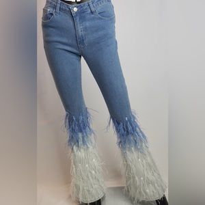 Flare Feather Jeans